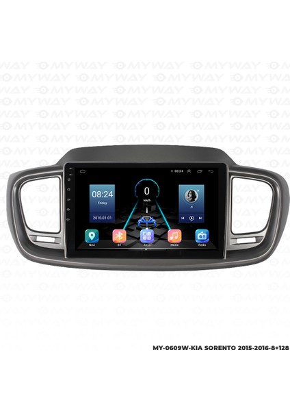 Kia Sorento Android Multimedya Carplay Navigasyon Ekran - 8gb RAM+128 GB HDD - Myway