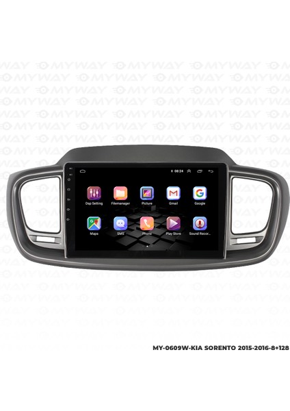 Kia Sorento Android Multimedya Carplay Navigasyon Ekran - 8gb RAM+128 GB HDD - Myway modelleri