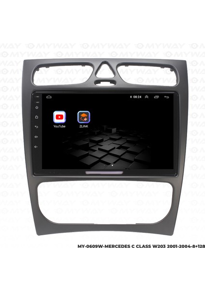Mercedes C Class W203 Android Multimedya Carplay Navigasyon Ekran - 8gb RAM+128 GB HDD - Myway indirimleri