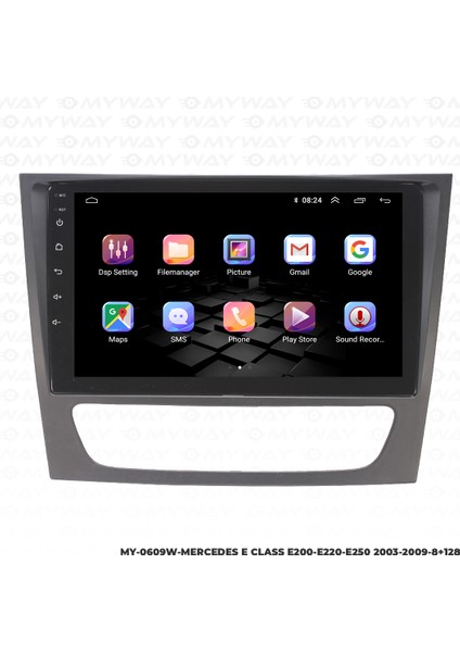 Mercedes E Class E200-E220-E250 Android Multimedya Carplay Navigasyon Ekran - 8gb RAM+128 GB HDD - Myway