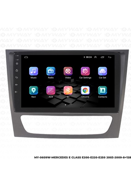 Mercedes E Class E200-E220-E250 Android Multimedya Carplay Navigasyon Ekran - 8gb RAM+128 GB HDD - Myway