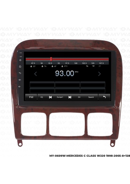 Mercedes S Class W220 Android Multimedya Carplay Navigasyon Ekran - 8gb RAM+128 GB HDD - Myway modelleri