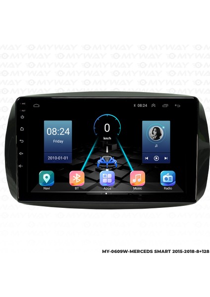Mercedes Smart Android Multimedya Carplay Navigasyon Ekran - 8gb RAM+128 GB HDD - Myway fiyatları