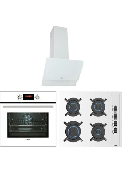 - Chef 8 Ankastre Set - (Hak 627 Wh Fırın + TEKA GBC 64002 KBC WH (E4) 60 CM GAZLI OCAK + Tvt 60.1 Davlumbaz) - Beyaz - 64000468