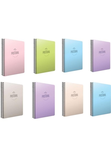 Pastoral 60 Yp. A4 Spiralli Pp. Kapak Defter 4 Kareli + 4 Çizgili