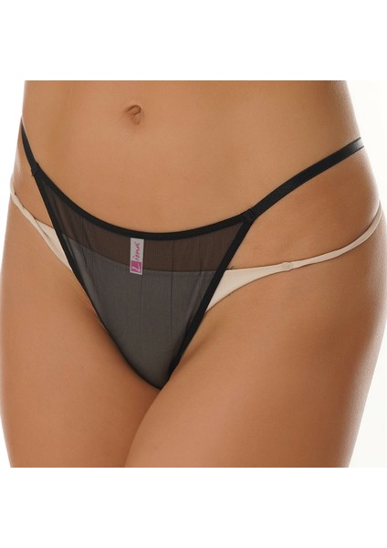 Transparan Siyah Fantezi G-String