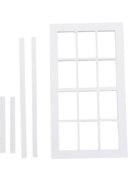 9x1: 12 Ölçekli Bebek Ev Minyatür Ahşap 12 Bölmeli Pencere Çerçevesi Beyaz 9 Adet (Yurt Dışından)