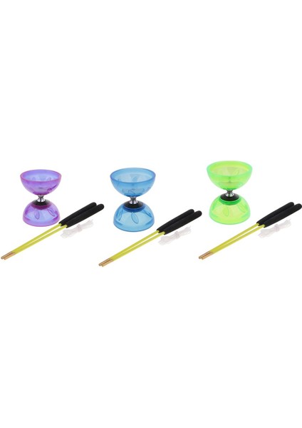 3 Profesyonel Çin Yoyo Üçlü Yatak Hokkabaz Diabolo String Stick Seti (Yurt Dışından)