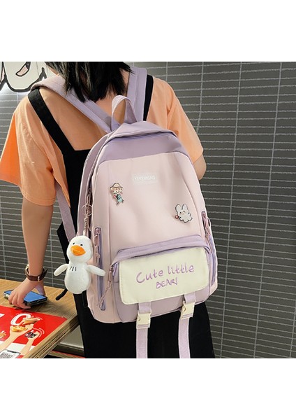 Kolej Tarzı Sırt Çantası Okul Çantası Seyahat Gündelik Moda - Mor (Yurt Dışından) fiyatları