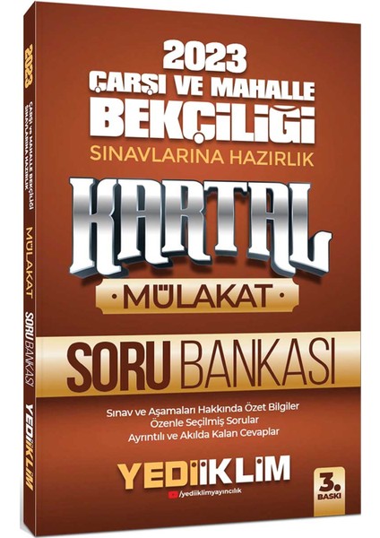 2023 Çarşı ve Mahalle Bekçiliği Sınavlarına Hazırlık Kartal Mülakat Soru Bankası