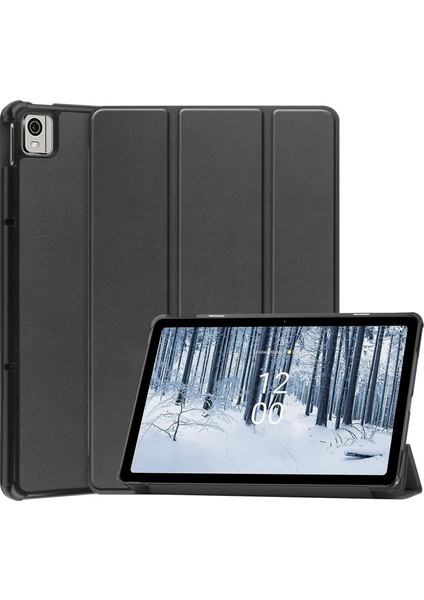 Nokia T21 Flip Folio Ultra İnce Pu-Deri Sert Kapak Tablet Kılıfı (Yurt Dışından)