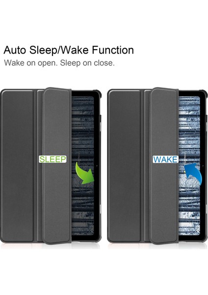Nokia T21 Flip Folio Ultra İnce Pu-Deri Sert Kapak Tablet Kılıfı (Yurt Dışından)