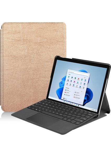 Surface Go 3 - Go 2 - Go Flip Folio Ultra İnce Pu-Deri Sert Kapak Tablet Kılıfı (Yurt Dışından)