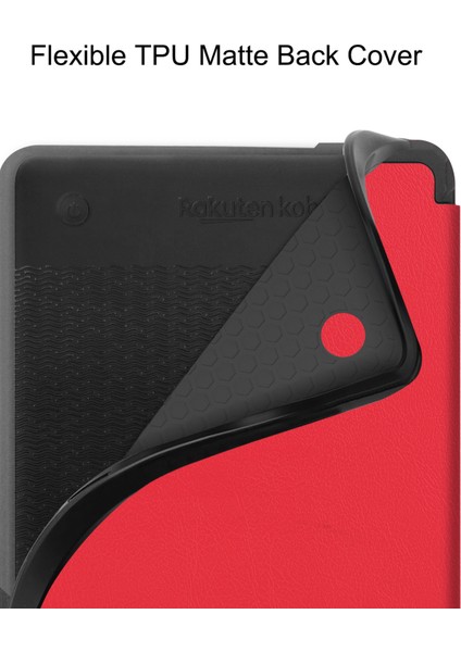 Kobo Clara 2e Flip Folio Ultra İnce Pu-Deri Sert Kapak Tablet Kılıfı (Yurt Dışından)