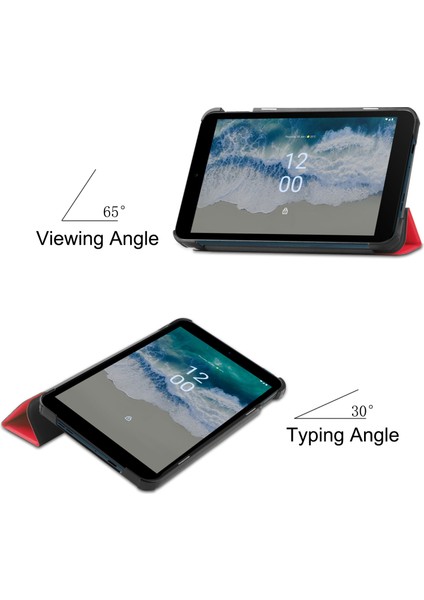 Nokia T10 Flip Folio Ultra İnce Pu-Deri Sert Kapak Tablet Kılıfı (Yurt Dışından)