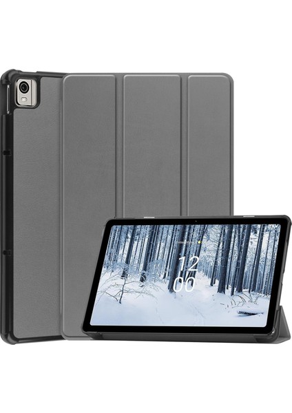 Nokia T21 Flip Folio Ultra İnce Pu-Deri Sert Kapak Tablet Kılıfı (Yurt Dışından)