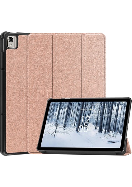 Nokia T21 Flip Folio Ultra İnce Pu-Deri Sert Kapak Tablet Kılıfı (Yurt Dışından)