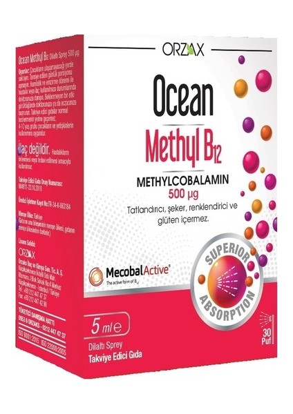 Ocean Methyl B12 500MCG Spry 5m