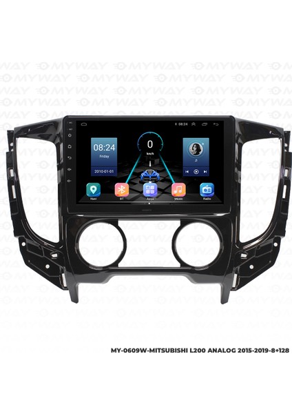 Mitsubishi L200 Android Multimedya Carplay Navigasyon Ekran - 8gb RAM+128 GB HDD - Myway modelleri