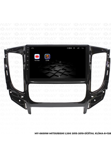 Mitsubishi L200 Android Multimedya Carplay Navigasyon Ekran - 8gb RAM+128 GB HDD - Myway