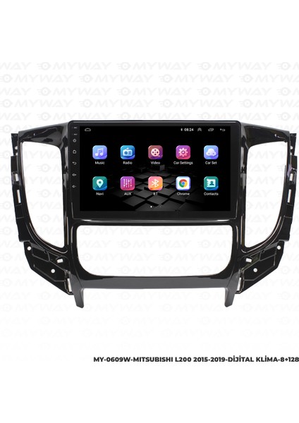Mitsubishi L200 Android Multimedya Carplay Navigasyon Ekran - 8gb RAM+128 GB HDD - Myway