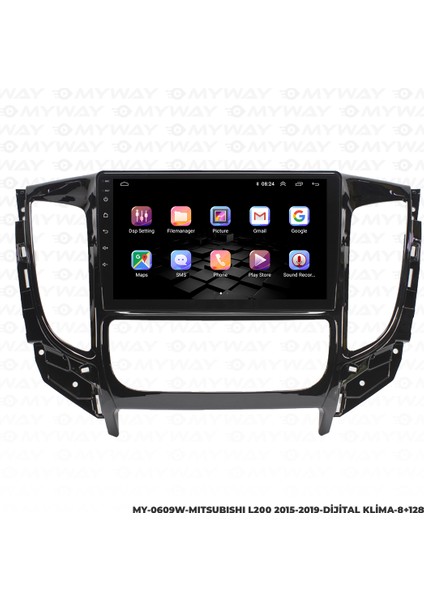 Mitsubishi L200 Android Multimedya Carplay Navigasyon Ekran - 8gb RAM+128 GB HDD - Myway