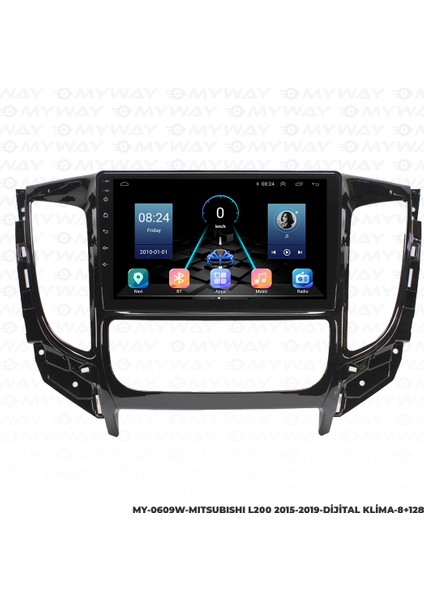 Mitsubishi L200 Android Multimedya Carplay Navigasyon Ekran - 8gb RAM+128 GB HDD - Myway