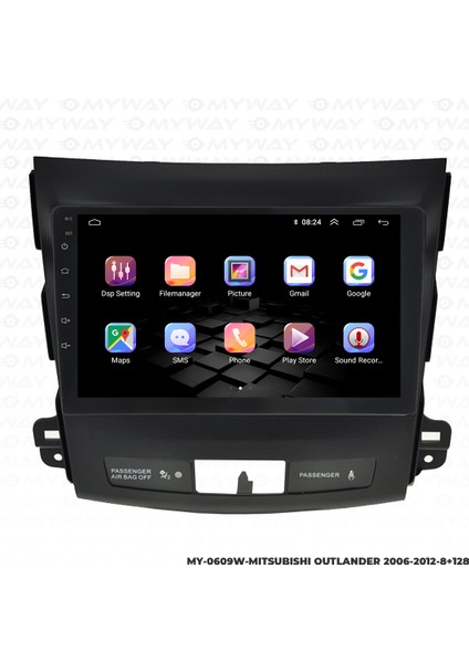 Mitsubishi Outlander Android Multimedya Carplay Navigasyon Ekran - 8gb RAM+128 GB HDD - Myway