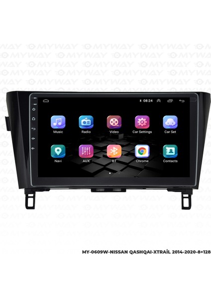 Nissan Qashqai Android Multimedya Carplay Navigasyon Ekran - 8gb RAM+128 GB HDD - Myway modelleri