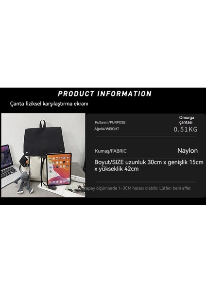 s Kapaklı Üniversite Öğrencisi Okul Çantası (Yurt Dışından)