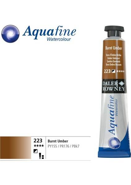 Aquafine Tüp Sulu Boya 8ml 223 Burnt Umber