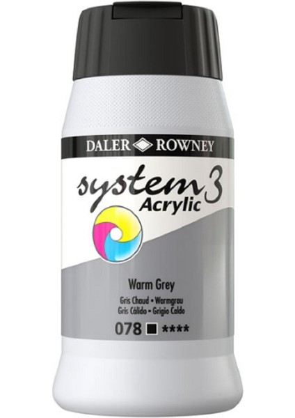 System 3 Akrilik Boya 500ML 078 Warm Grey