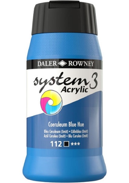 System 3 Akrilik Boya 500ML 112 Ceruleum Blue Hue
