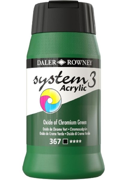 System 3 Akrilik Boya 500ML 367 Oxide Of Chromium Green