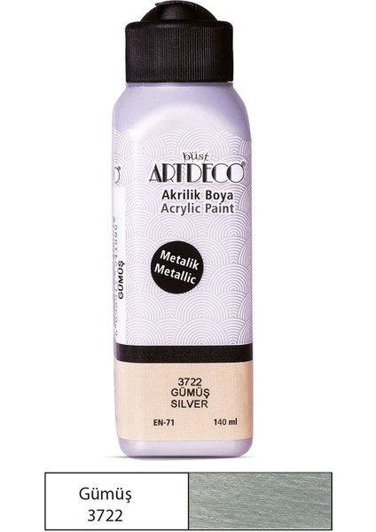 Metalik Akrilik Boya 140 Ml. 3722 Gümüş