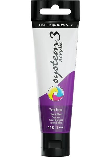 System 3 Akrilik Boya 150ML 418 Velvet Purple