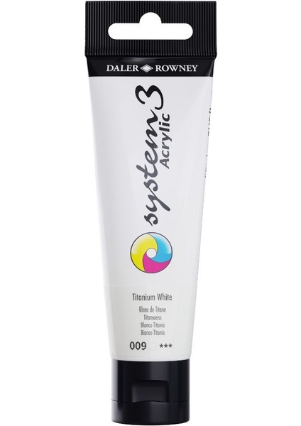 System 3 Akrilik Boya 150ML 009 Titanium White