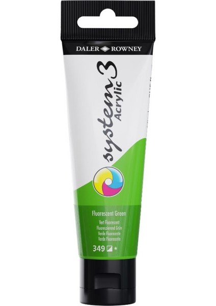 System 3 Akrilik Boya 150ML 349 Fluoro Green