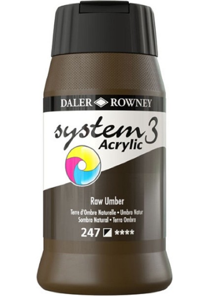 System 3 Akrilik Boya 500ML 247 Raw Umber
