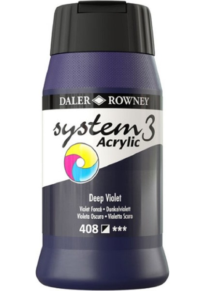 System 3 Akrilik Boya 500ML 408 Deep Violet