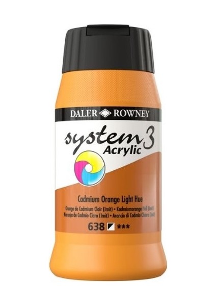 System 3 Akrilik Boya 500ML 638 Cadmium Orange Light Hue