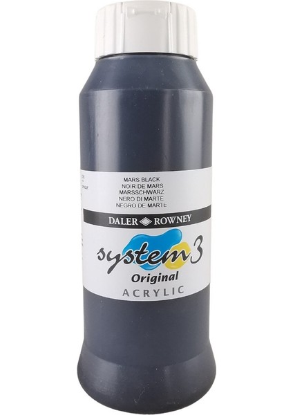 System 3 Akrilik Boya 1000ML 036 Mars Black