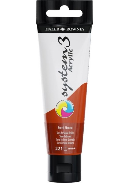 System 3 Akrilik Boya 150ML 221 Burnt Sienna
