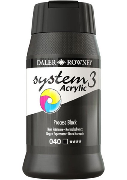 System 3 Akrilik Boya 500ML 040 Process Black