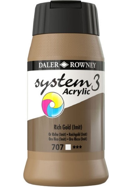 System 3 Akrilik Boya 500ML 707 Rich Gold Imit