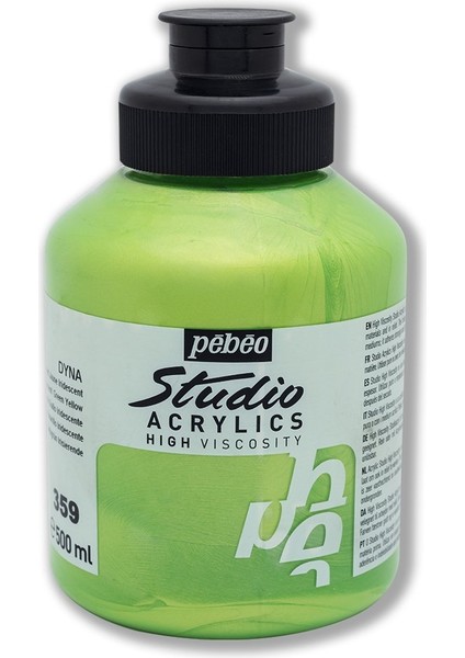 Studio Dyna Akrilik Boya 500ML N:359 Iridescent Green Yellow