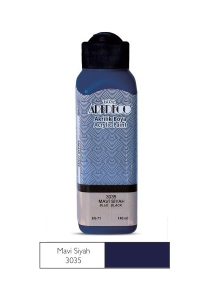 Mavi-Siyah Artdeco Yeni Formül Akrilik Boya 140 ml
