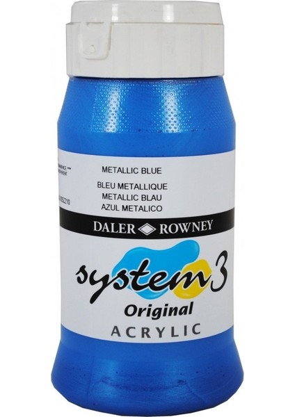 System 3 Akrilik Boya 500ML 718 Metallic Blue