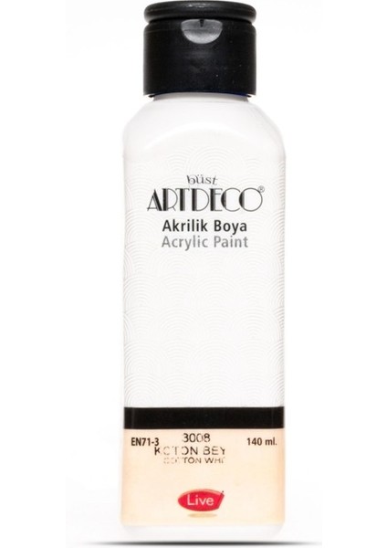 Kotton Beyaz Yeni Formül Akrilik Boya 140 ml