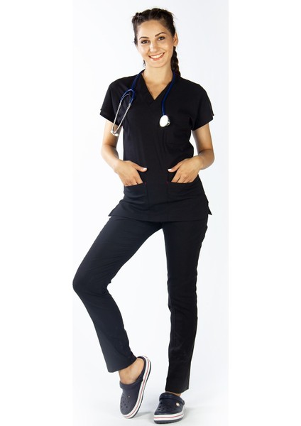 Siyah U-Flex Likralı Cerrahi Takım M fiyatları